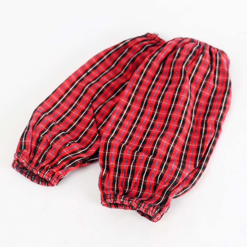Spot Wholesale Cotton Checkered Sleeves Labor Protection Oil-Proof Sleeves For Men And Women Universal Household Dust Sleeves Stall Supply details Picture