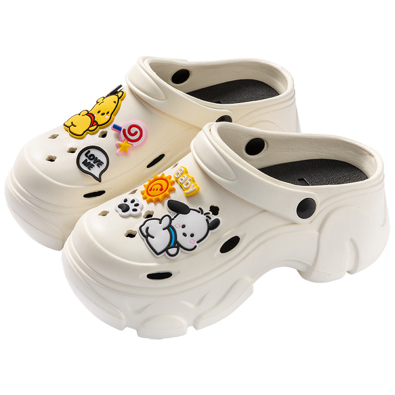 Croc Shoes Summer 2024 New Lovely Muffin Thick Bottom Eva Stepping On Poop Feeling Increase Non-Slip Beach Slippers Wholesale Women Item Picture
