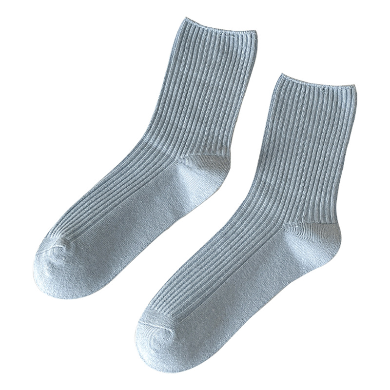 Sock street stall, one-piece consignment, mid-calf socks, autumn and winter women's socks, candy-colored sweet women's loose pile socks, thin double-needle solid color cotton socks, one-piece consignment Item Picture