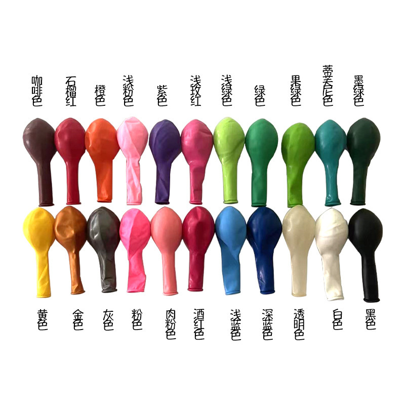 哑光气球10/生日装饰气球/小朋友派对生白底实物图