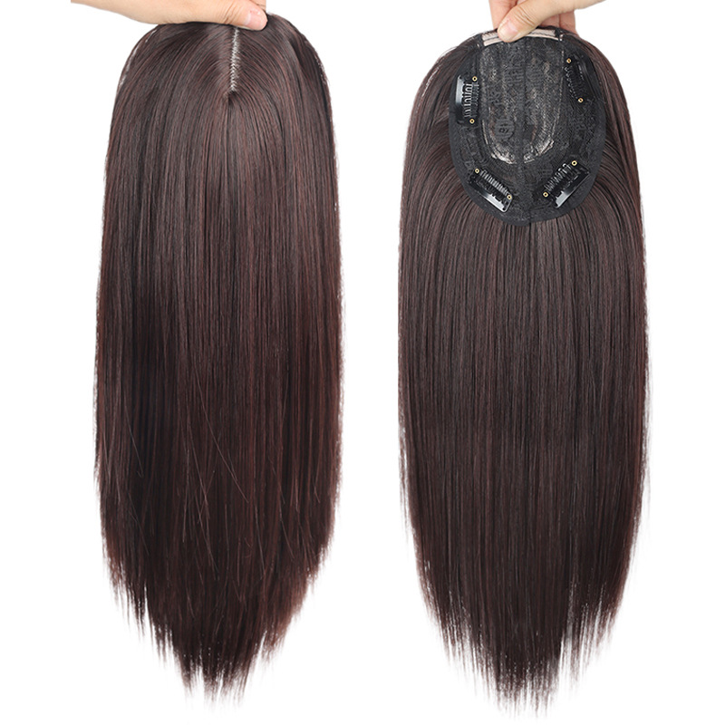 Wig piece female hair patch thin cover white hair distribution piece a piece of chemical fiber patch Xuchang wig full figure