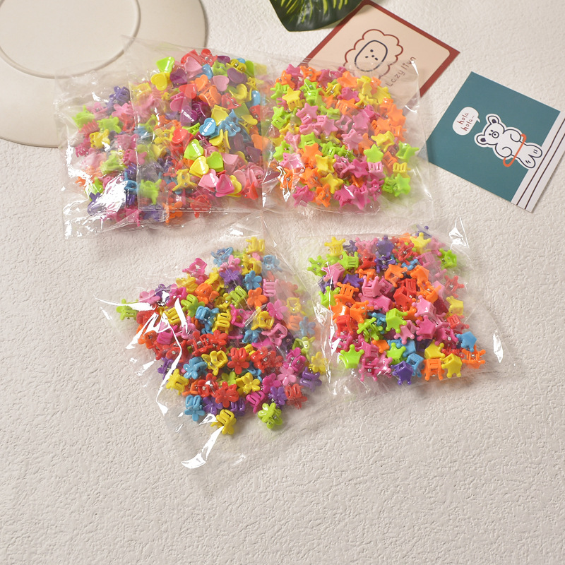 Small Flower Mini Rainbow Hyuna Hairpin Color Children's Small Claw Clip Wholesale Candy Bean Clip Baby Butterfly Headdress Application Scenario