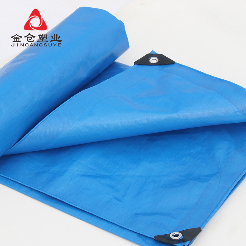 全新料双蓝200克篷布 PE彩条布塑料帆布油布苫布遮阳布防雨防水布详情图3