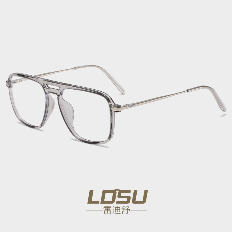 Double-beam trendy optical frame, casual and comfortable, Tongqin TR transparent frame, can be matched with myopia glasses frame wholesale 81386 Specification image