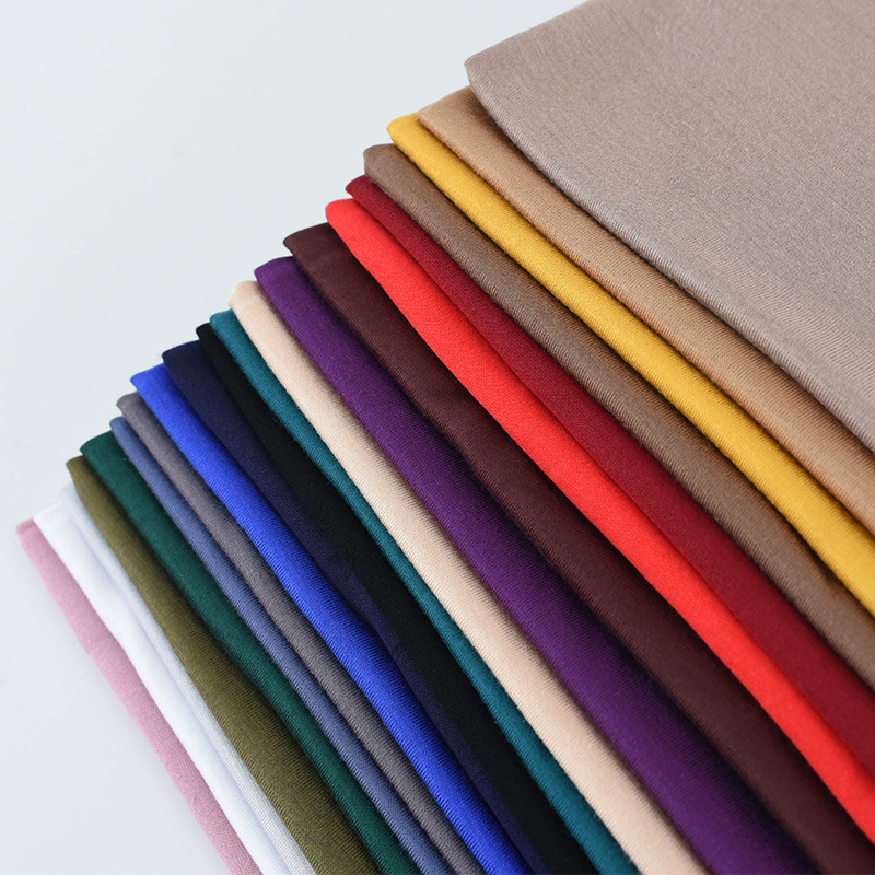 Wholesale of cross-border solid-color human cotton sweat cloth ethnic women's scarves, mercerized cotton jersey headscarves and long scarves details Picture