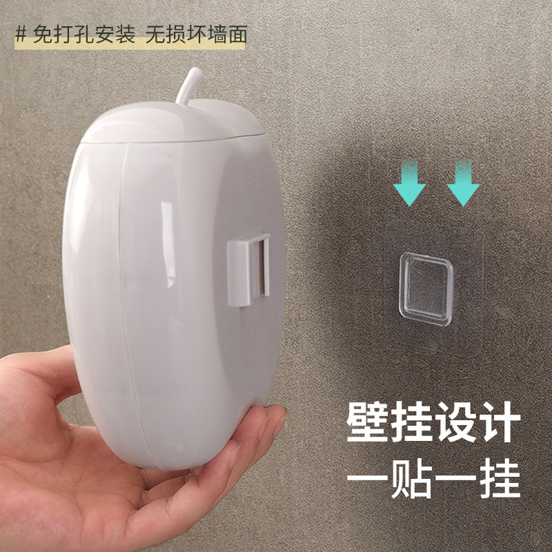 Storage box with cling film cover, kitchen household wall-mounted large-capacity non-perforating cling bag, wall-mounted pull-out and organizing box details Picture