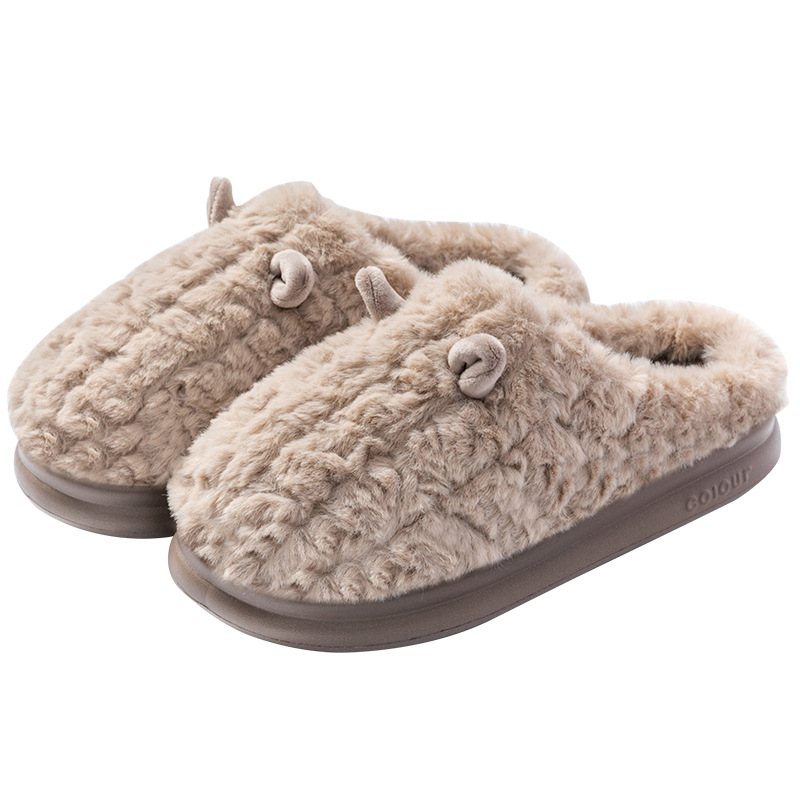 Anti-odor cotton slippers for men in autumn and winter 2025, new indoor home anti-slip and warm plush cotton slippers for men in winter Item Picture