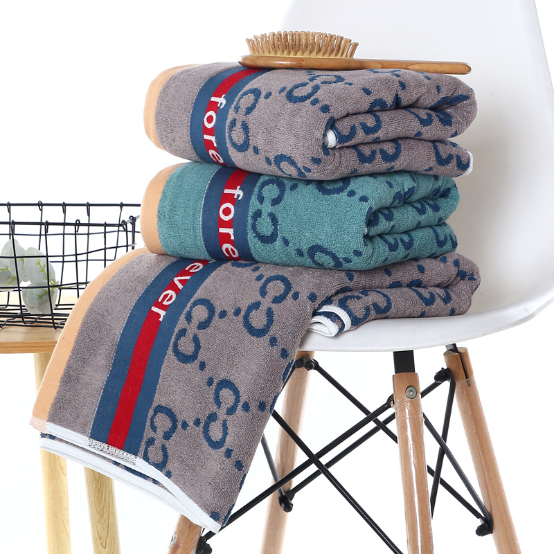 Pure Cotton Bath Towel Wholesale 400G Yarn-Dyed Jacquard Bath Towel Custom Cotton Bath Towel Household Absorbent Hair Bath Towel details Picture