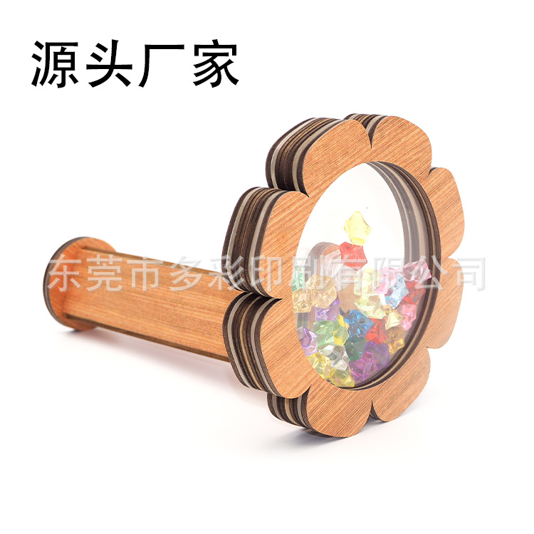 Cross-border gifts from off-the-shelf manufacturers Wooden DIY Kaleidoscope kits Outdoor children's toys gift Magic spin