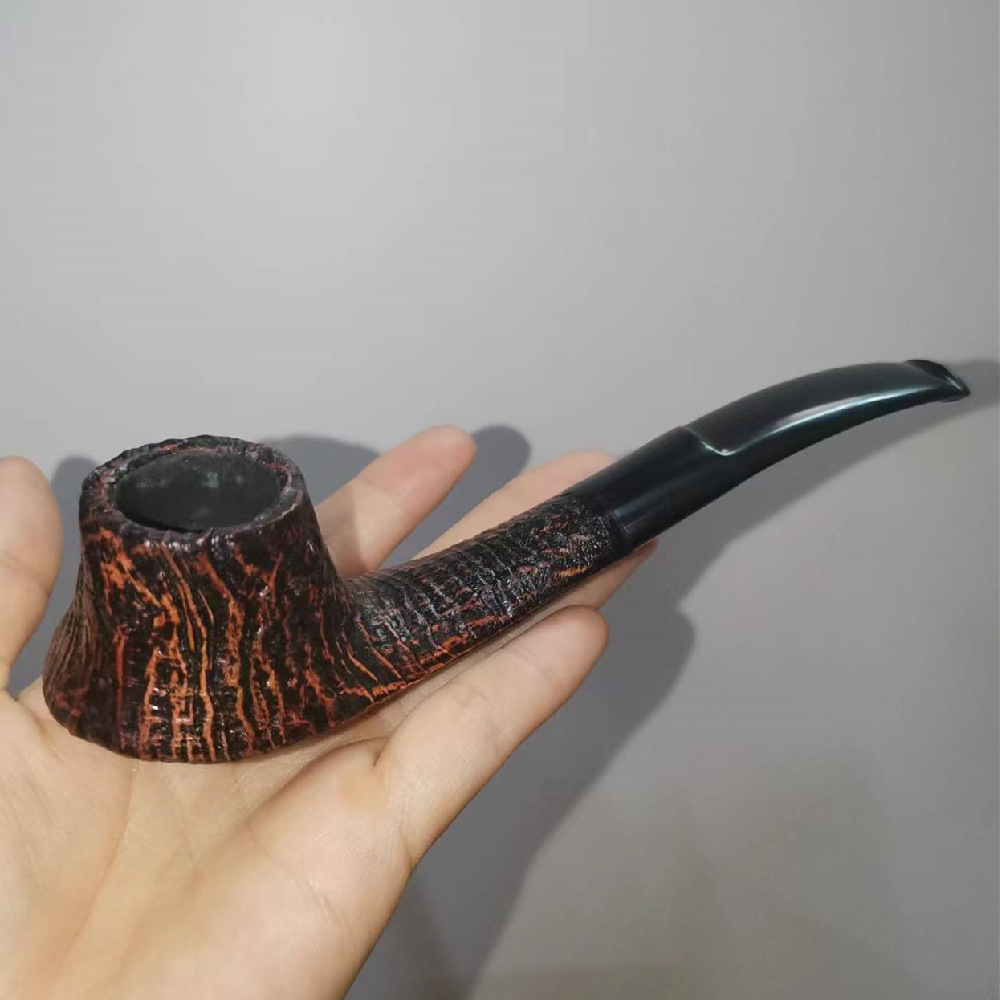 木香抖音爆款手工喷砂烟斗实木烟斗硫化橡胶烟嘴石楠木烟斗代发
