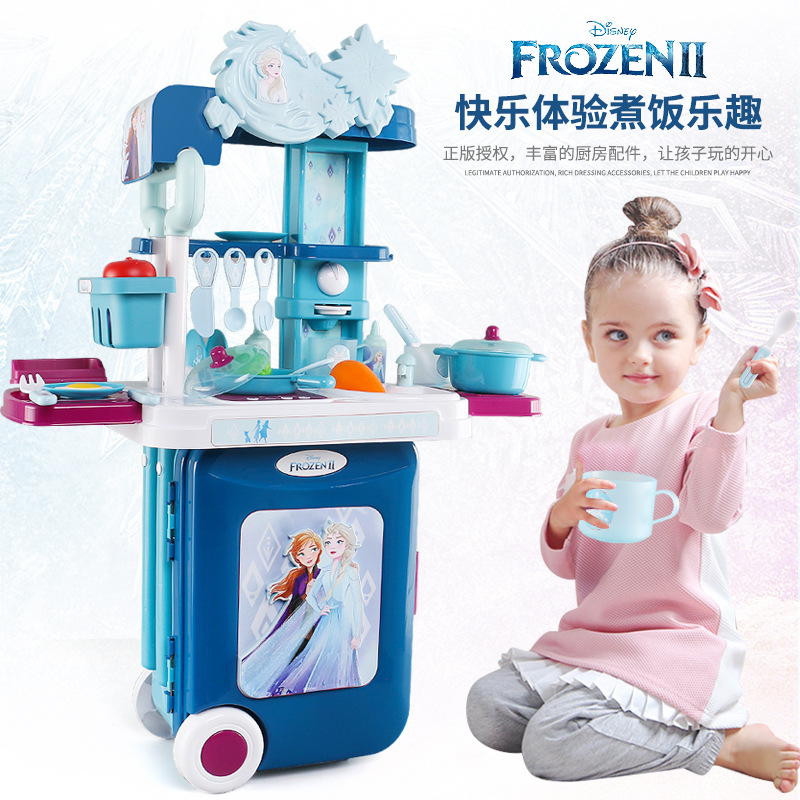 Disney Frozen over every kitchen set simulation dresser pull bar box children's girls toys wholesale details Picture