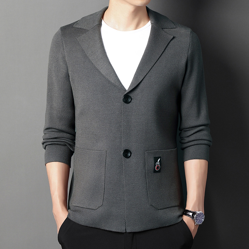 New men's tops for Spring and Autumn 2023: Casual knitted cardigans, fitted long-sleeved sweaters, trendy coats, and sweaters for men Specification image
