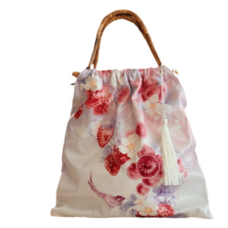 Yunzhiqi Original wooden handle cheongsam bag, ancient-style handbag, new Chinese-style women's bag, Chinese-style Hanfu accessory bag Item Picture