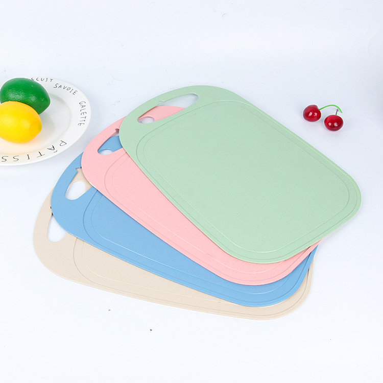 小麦秸秆椭圆形可挂式切菜板水果砧板亚马逊塑料简约儿童辅食板详情图3