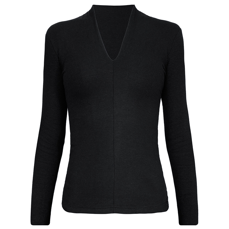 Luxi 2022 Early Autumn New Style V-neck long-sleeved T-shirt for women, slimming and scheming, paired with a base layer top 231 Item Picture