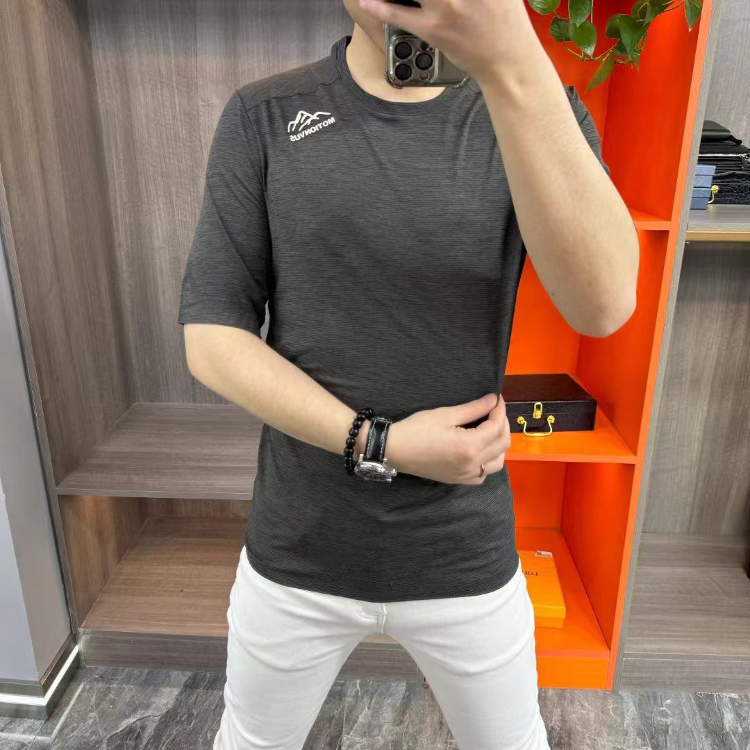 68131 Summer New collection: Elastic, breathable, round-neck T-shirt short-sleeved, casual, comfortable, high-quality, fashionable, versatile, cool and trendy details Picture