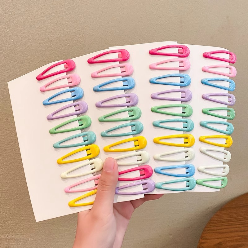 Simple oil-dripping BB clip, versatile color children's hair won't hurt, side bangs clip, candy-colored cute broken hair clip for women Specification image