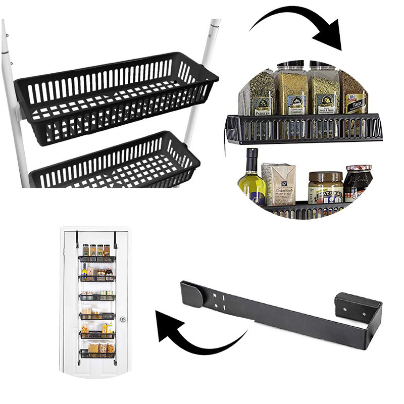 Wall Hanging Storage Shelf Behind The Door Hook Split-Level No-Punch Hanging Basket Storage Shelf Bathroom Kitchen Living Room Specification drawing