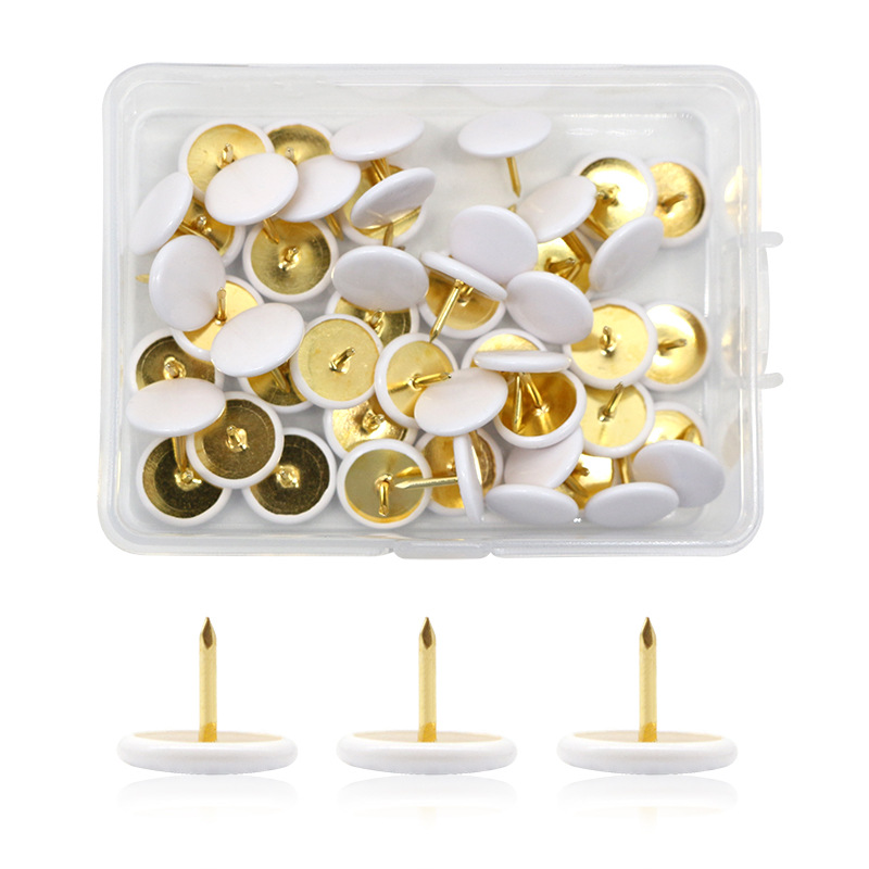 100 PP hanging box sets of color-coated plastic-coated thumbtacks, rubber-coated press nails, stationery nails, cork board wall nails, drawing board thumbtacks Application Scenario