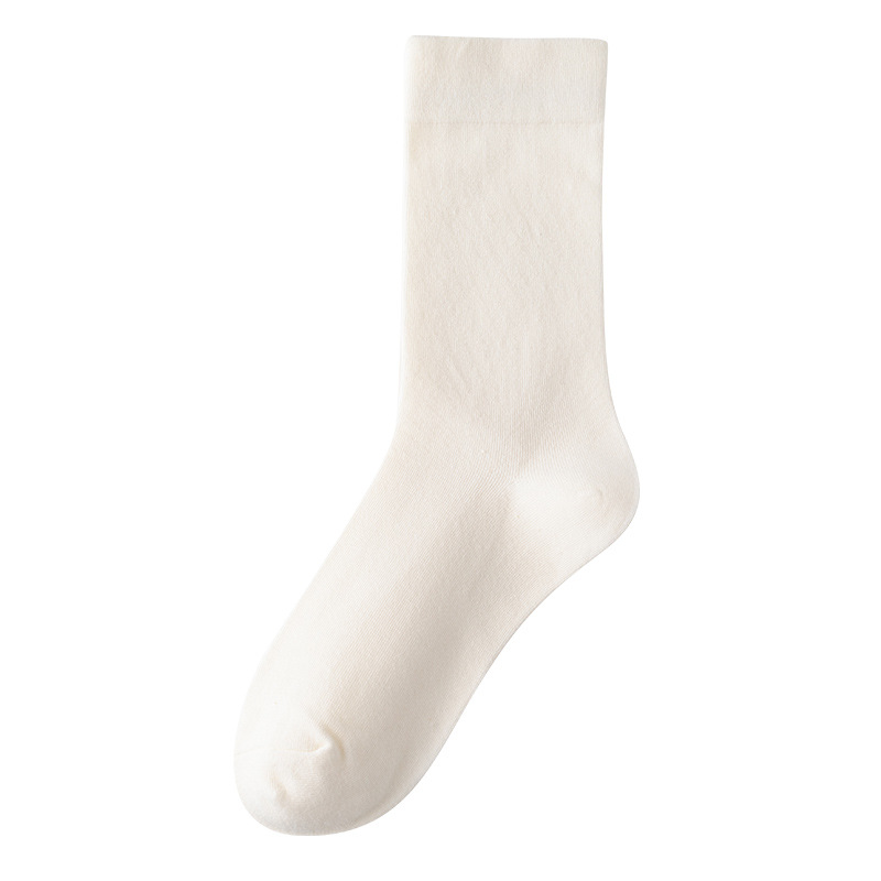 New women's pure cotton mid-calf socks, boneless seam, loose-fitting postpartum socks, all-cotton sweat-absorbing women's pile socks that won't pinch your feet Item Picture