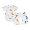 Baby summer thin set, boys' short-sleeved pure cotton open-cut two-piece clothes, girls' pajamas, shorts, summer wear Item Picture