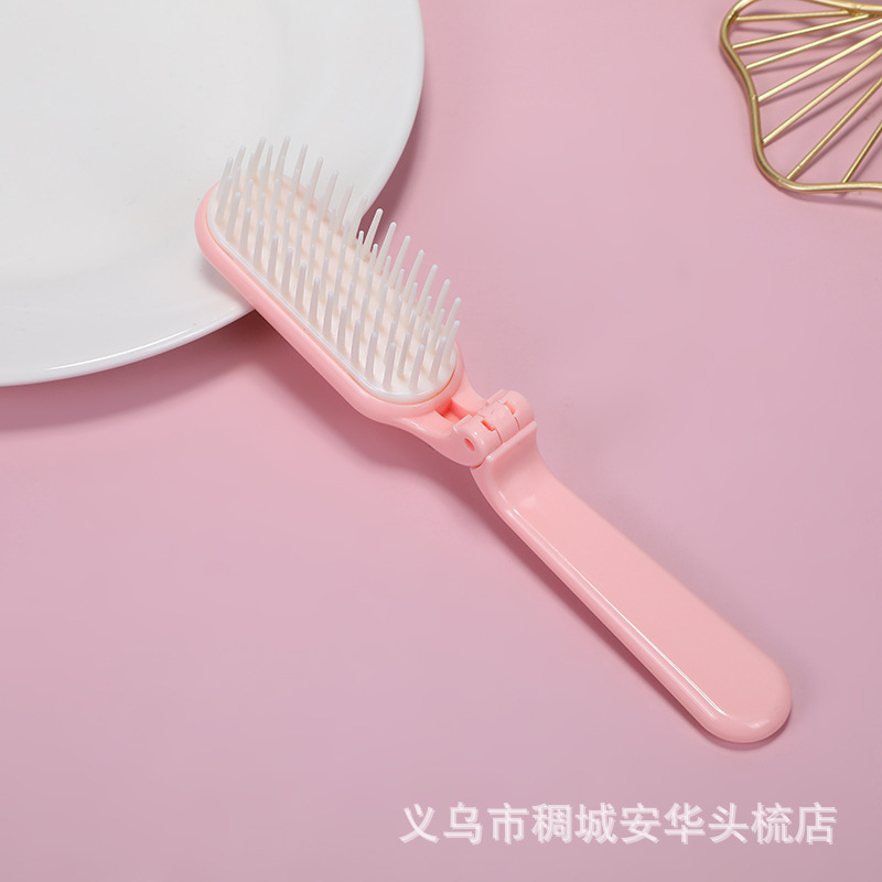 Spot New Portable Pocket Soft Teeth Portable Comb Creative Hair Folding Straight Curly Hair Dual Use Comb Wholesale Specification drawing