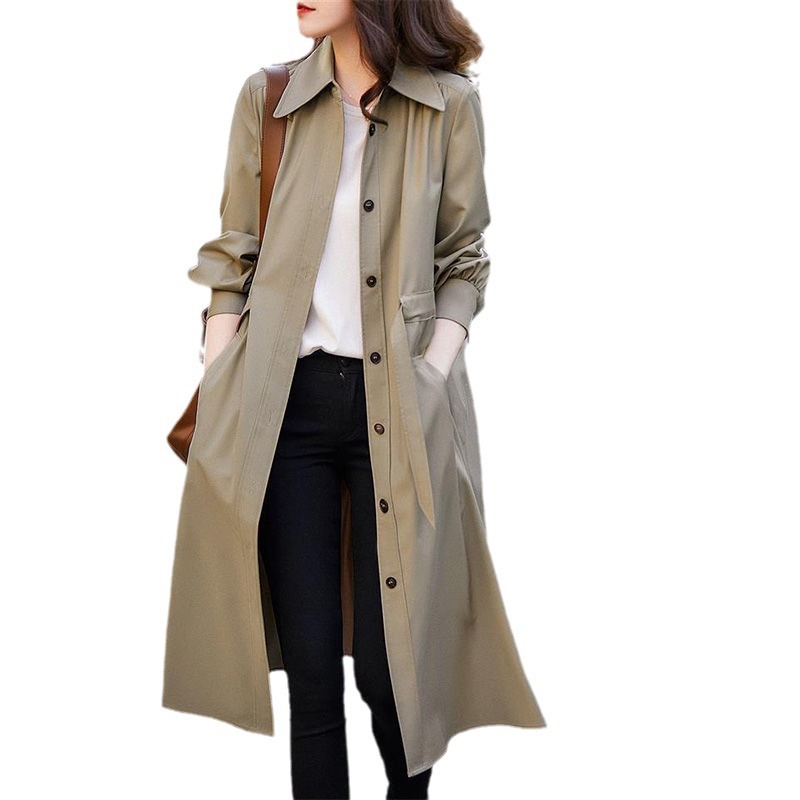 Early Autumn New French Long-Sleeved Long Dress Women's Design Sense Of Small Temperament Trench Coat Tide Item Picture