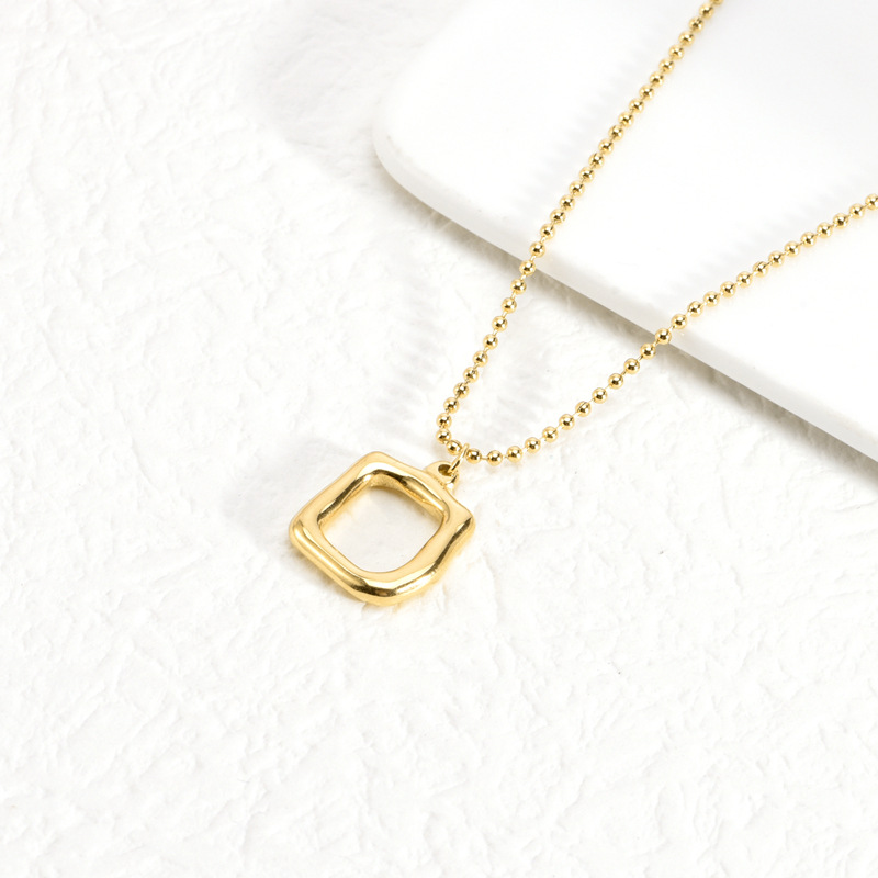 Europe And The United States Cross-Border Fashion Jewelry Hip Hop Stainless Steel Necklace Ins Cold Wind Does Not Fade Mouth Line Pendant details Picture