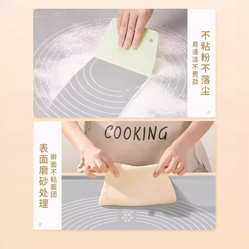 Silicone rubber dough kneading pad, food-grade thickened dumpling dough pad panel and dough pad, household cutting board for rolling dough, anti-slip Specification image