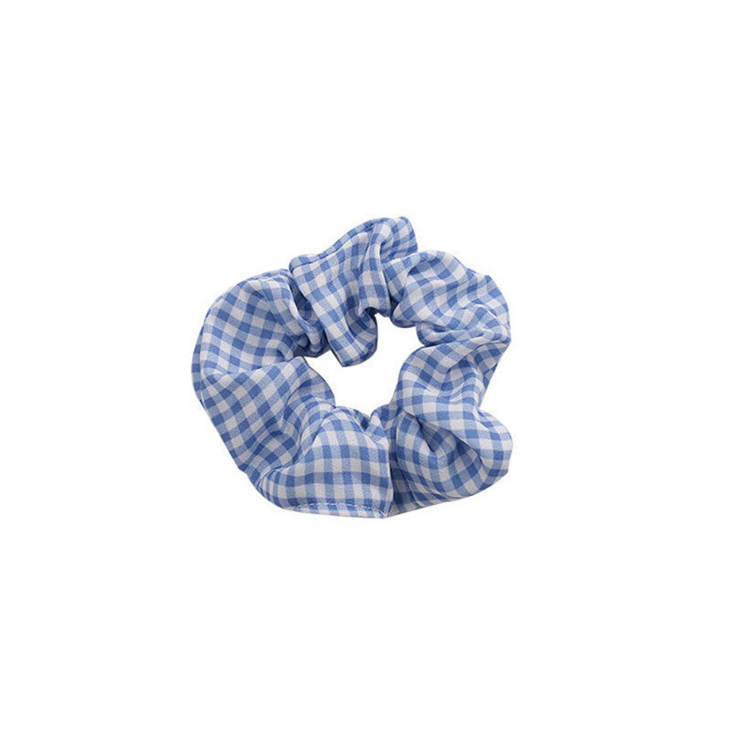BM's popular French large intestine band, blue hair band, retro and simple, versatile fabric hair tie for girls, fat intestine hair tie, hair accessory Item Picture