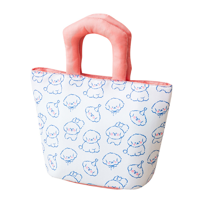 Cute and fun bento bag, printed portable insulated bag, large-capacity thickened fresh-keeping lunch box bag, adorable hand-held lunch bag Item Picture