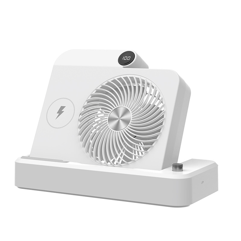 Wireless Charging Desktop Fan Smart Office Air Circulation Fan Phone Stand Foldable Portable Fan Item Picture