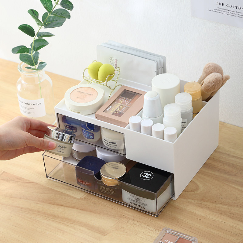 Aiyouhui desktop storage box, Cosmetics dust-proof acrylic drawer, multi-compartment student desk, miscellaneous storage box details Picture
