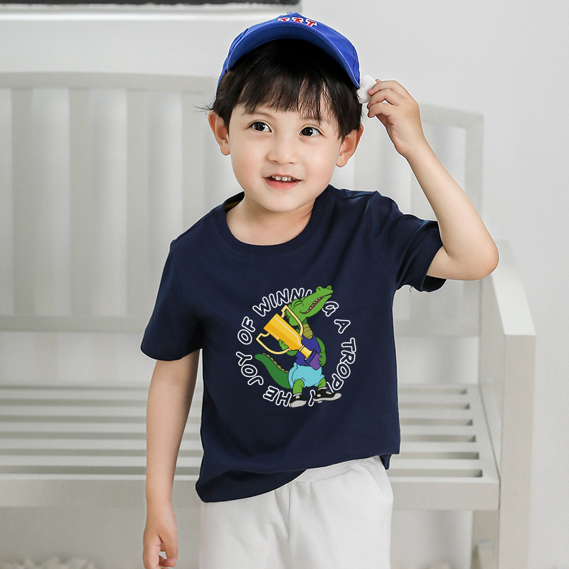 2022 Summer Trendy Children's new short-sleeved T-shirts for boys, breathable pure cotton children's clothing, large and small children's half-sleeved T-shirts are in stock Application Scenario