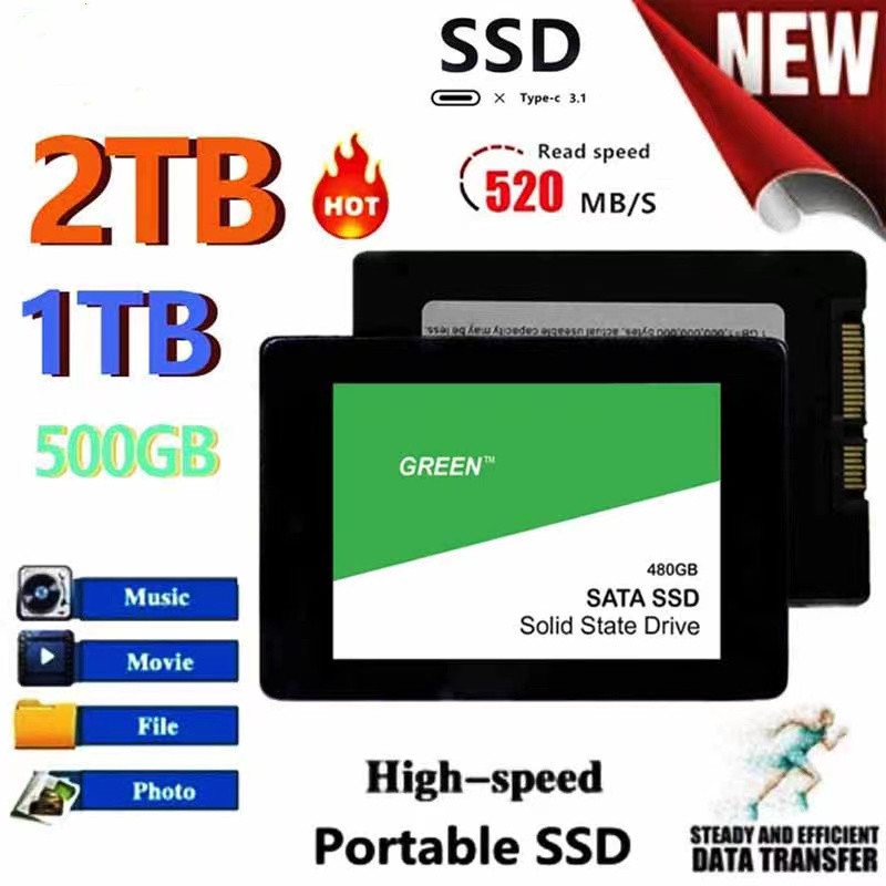 2.5英寸SATA SSD固态硬盘1TB高速传输 笔记本台式机通用 跨境专供图