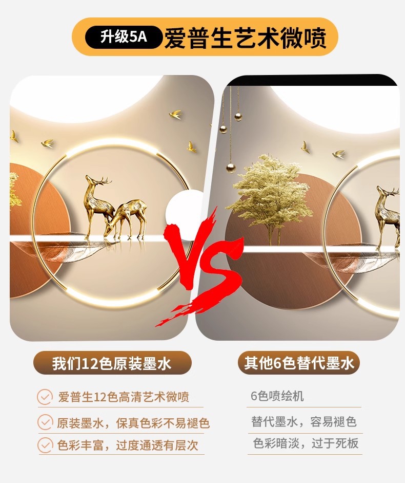 新款客厅装饰画现代轻奢沙发背景墙挂画高级感墙上三联画羽毛壁画详情16