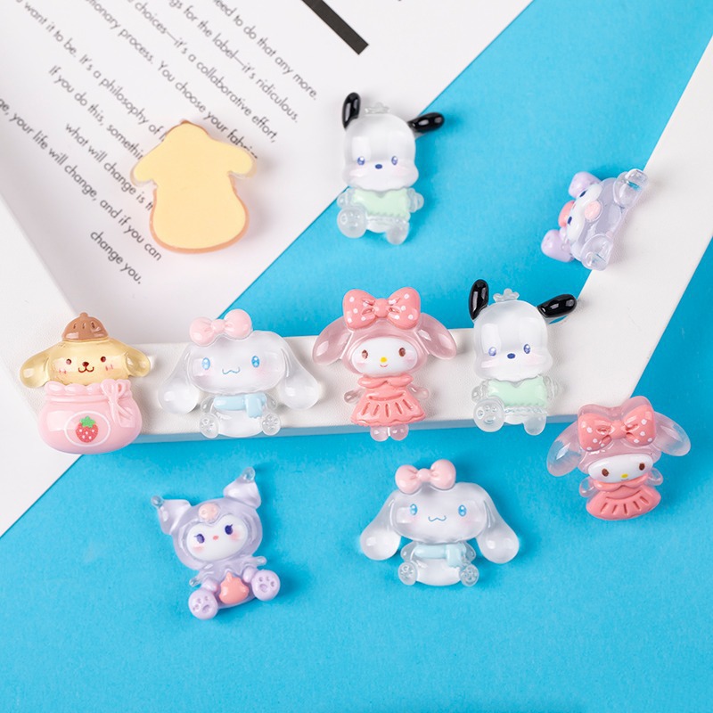 Resin accessories, cartoon ice transparent Sanrio diy cream glue phone case patches, hair accessories, fridge magnets, decorative materials Specification image