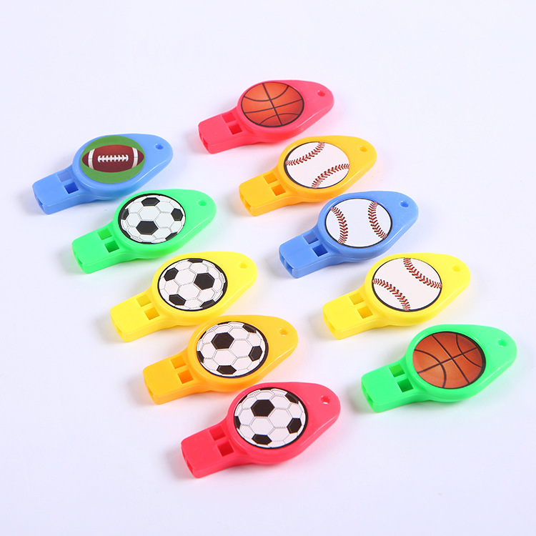Wholesale factory direct sales of football expression cartoon whistles, whistle referees, brand new plastic children's toys wholesale details Picture