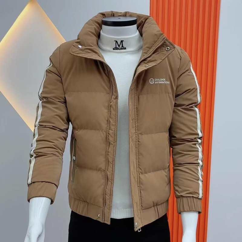Fashionable and trendy, cool and warm cotton-padded jacket, winter Korean-style casual new product, personalized patchwork, slimming stand-up collar youth coat