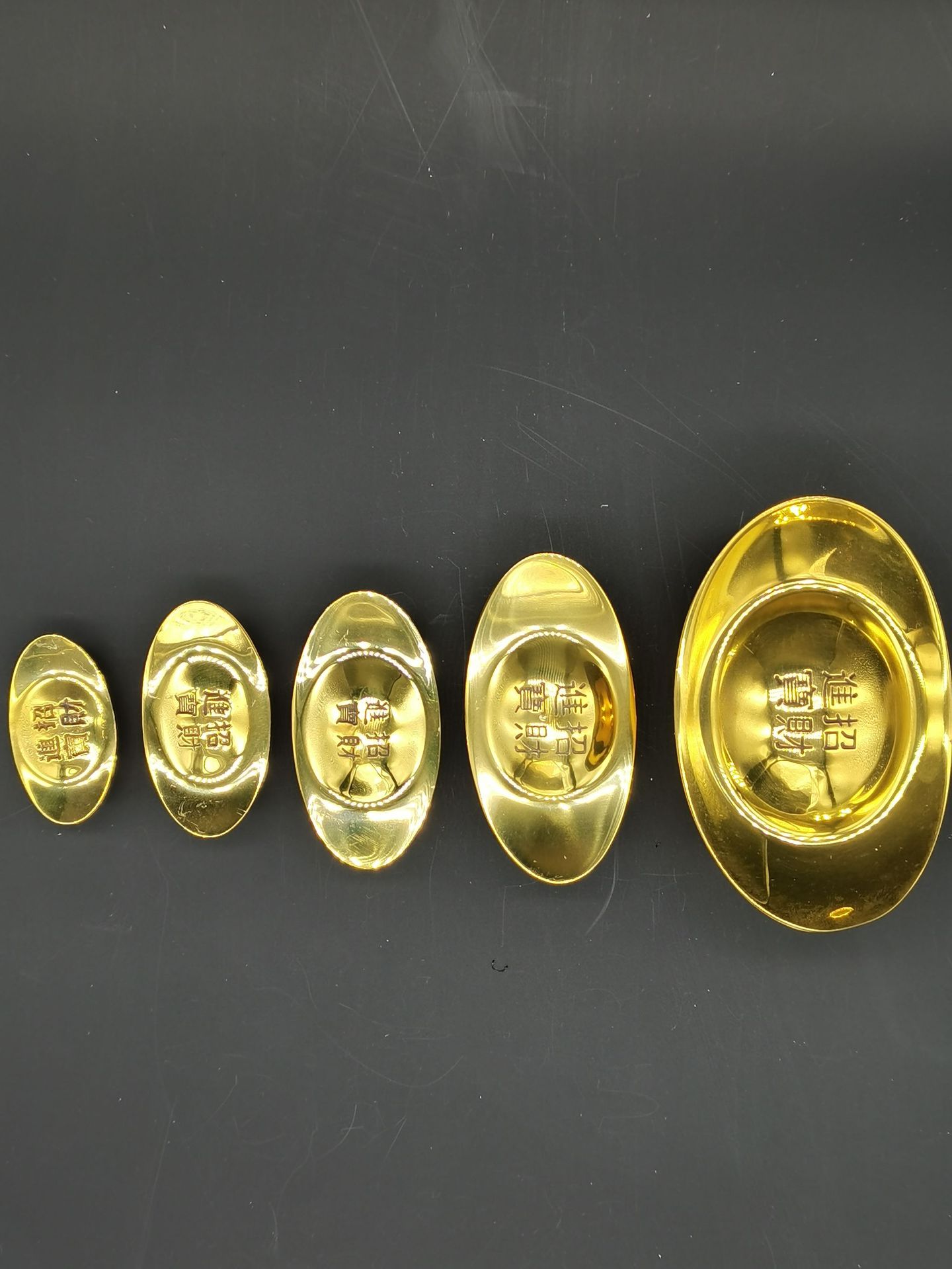 批发铜器黄铜元宝实心铜条摆件大清金条摆设铜工艺品