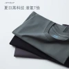 170g ice silk smooth and cooling T-shirt for men 2024 summer black technology fabric solid color ice porcelain cotton slimming top details Picture