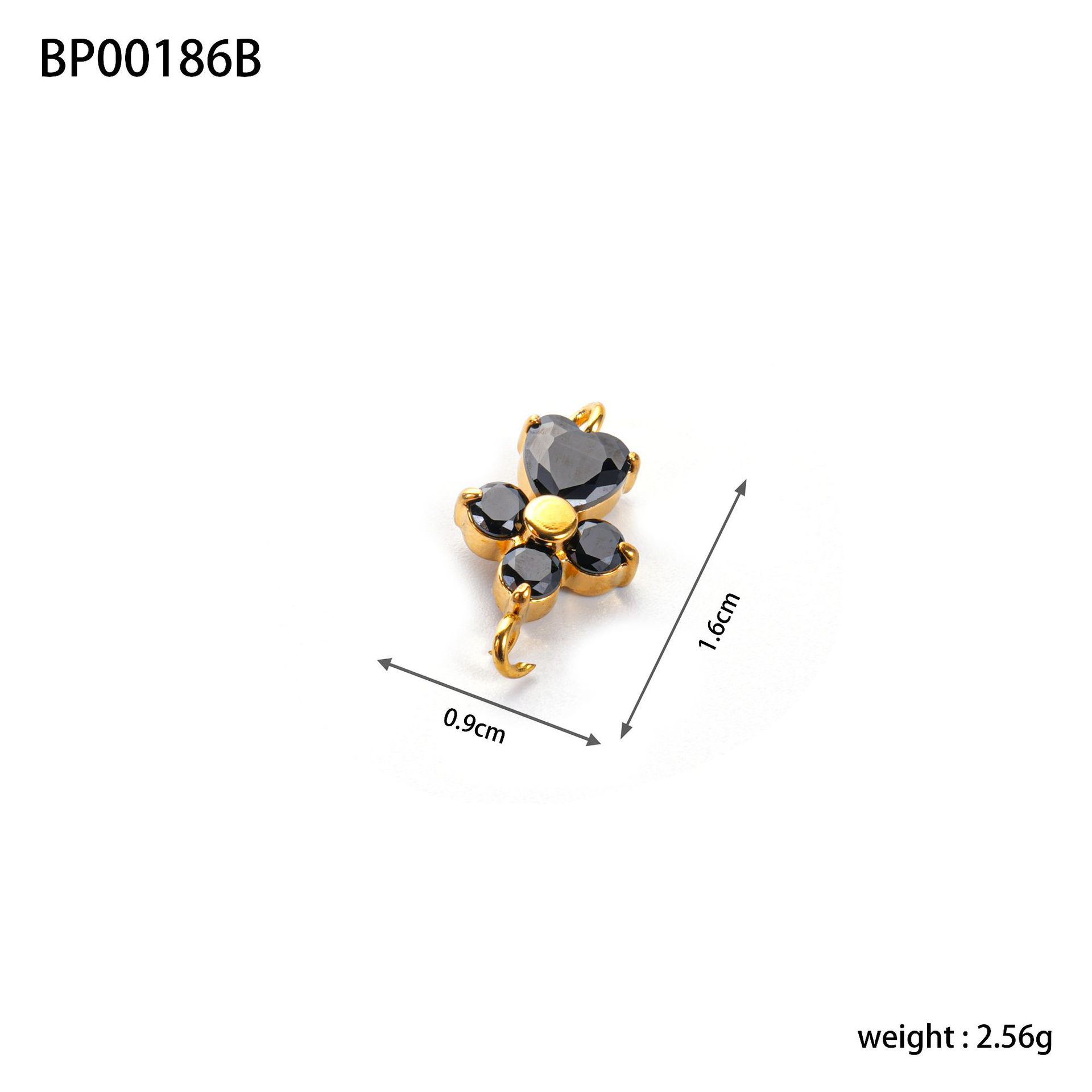Cross-border fashion stainless steel four-leaf clover, five-pointed star, zircon inlaid diy double-hole pendant design accessory pic 21