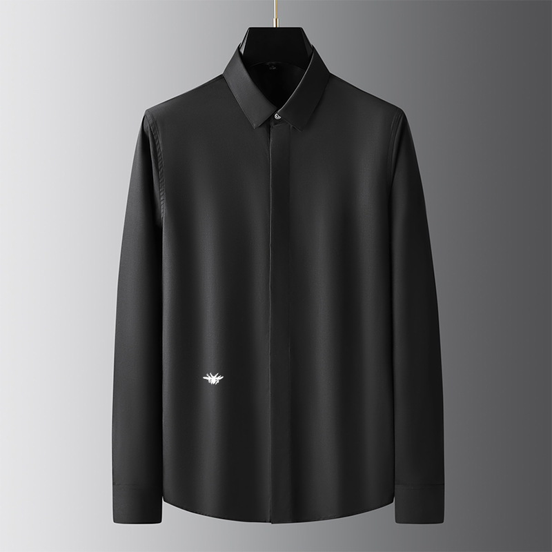 Color sólido premium sense versátil estación europea abejas bordadas camisas de trabajo para hombres marca de moda premium sense toolwear business jacket details Picture