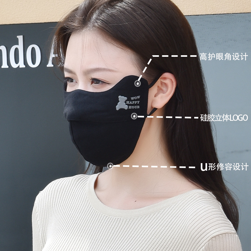 3D立体修容V脸升温蓄热保暖防寒防尘透气护眼角男女口罩骑行加厚详情图3