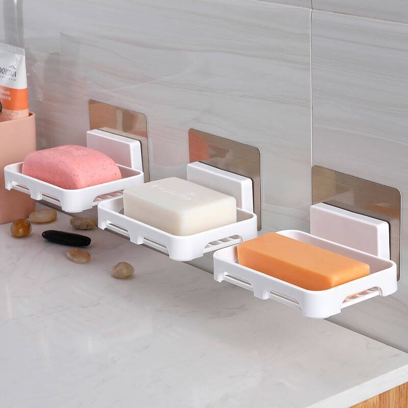 Creative water-draining wall-mounted suction cup, no need for drilling, cute Japanese soap box