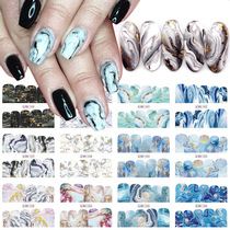 nail Decals Colored vintage marble texture smudged nail watermarking decals Nail