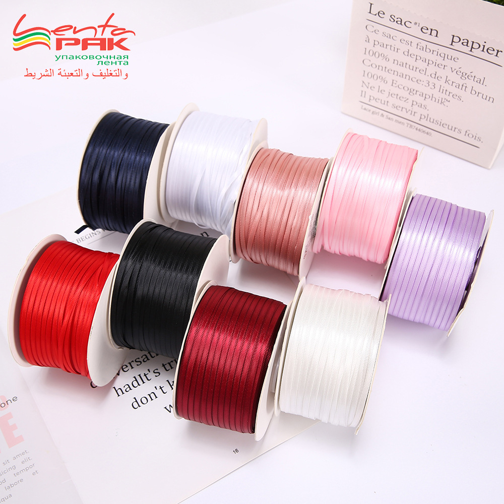Fine Ribbon 3Mm Double Sided Polyester Ribbon 0.3 Cm Ribbon Tag Rope Ribbon Ribbon Ribbon Double Sided Fine Ribbon Ribbon details Picture