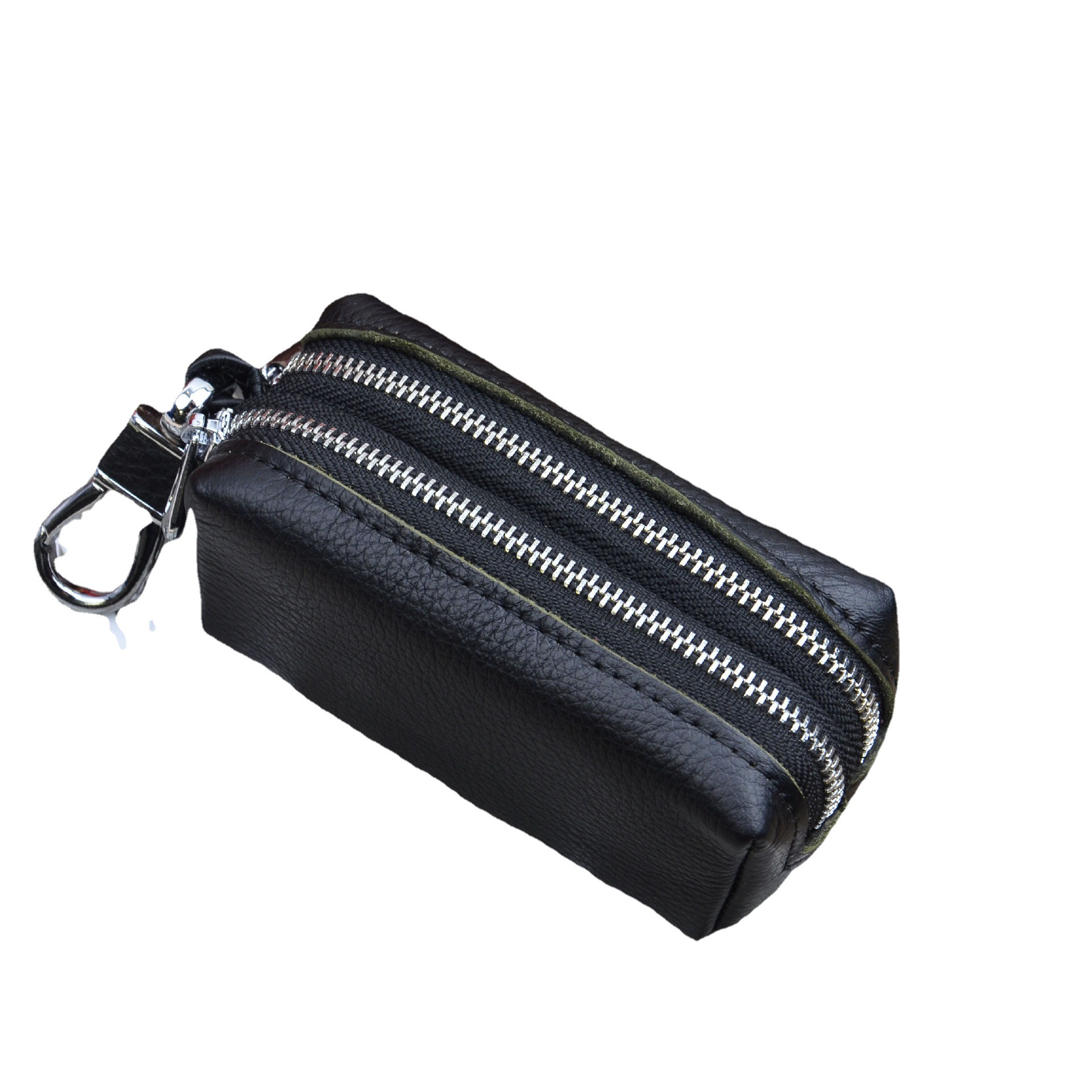 New Top-Grain Cowhide Double-Pull Coin Purse, Key Case, Multi-Purpose Genuine Leather Car Key Case In Stock, Factory Wholesale Item Picture