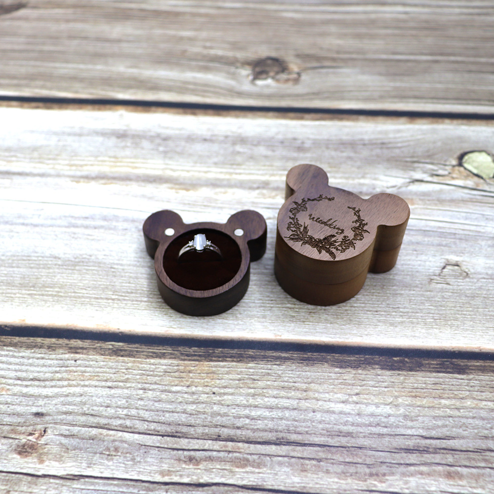 Solid wood mini jewelry box, retro wooden necklace, stud earrings, ring, light luxury and exquisite jewelry, portable storage box Specification drawing