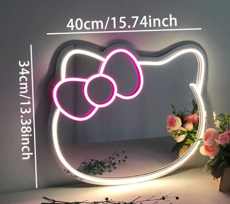 Amazon's new neon personalized mirror decorative lights, acrylic mirror lights, creative stage lights for rooms and bedrooms Item Picture